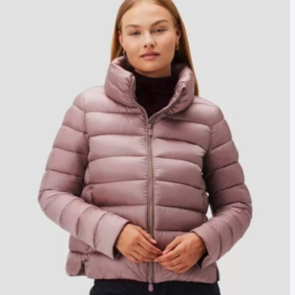 NWT Save the Duck Women's Elsie Puffer Jacket In Misty Rose sz Large - Picture 1 of 4